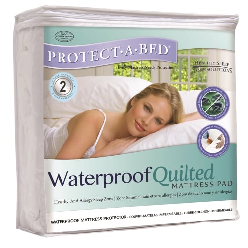Protect-A-Bed Quilted Waterproof Mattress Pad, Fitted Sheet Style, Full XL 54x80x14